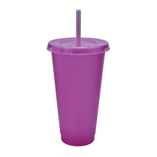 Vaso de Color con Pajilla